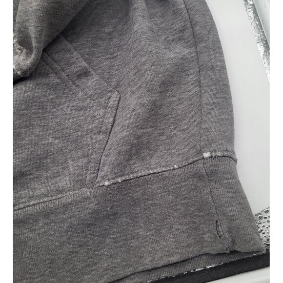 VTG Aeropostale SZ M y2k Grunge Thrashed Hoodie Sweatshirt Pullover Gray *READ - Picture 11 of 11